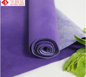 紫色水刺長(cháng)毛植絨布