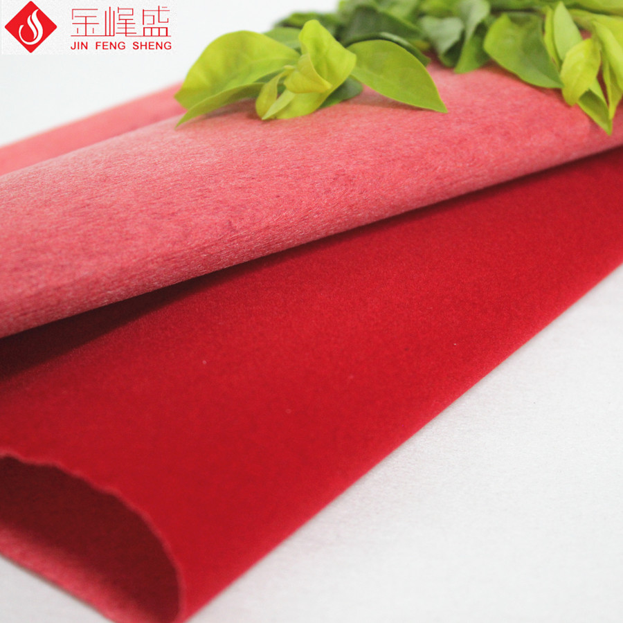 大紅色無(wú)紡底植絨布