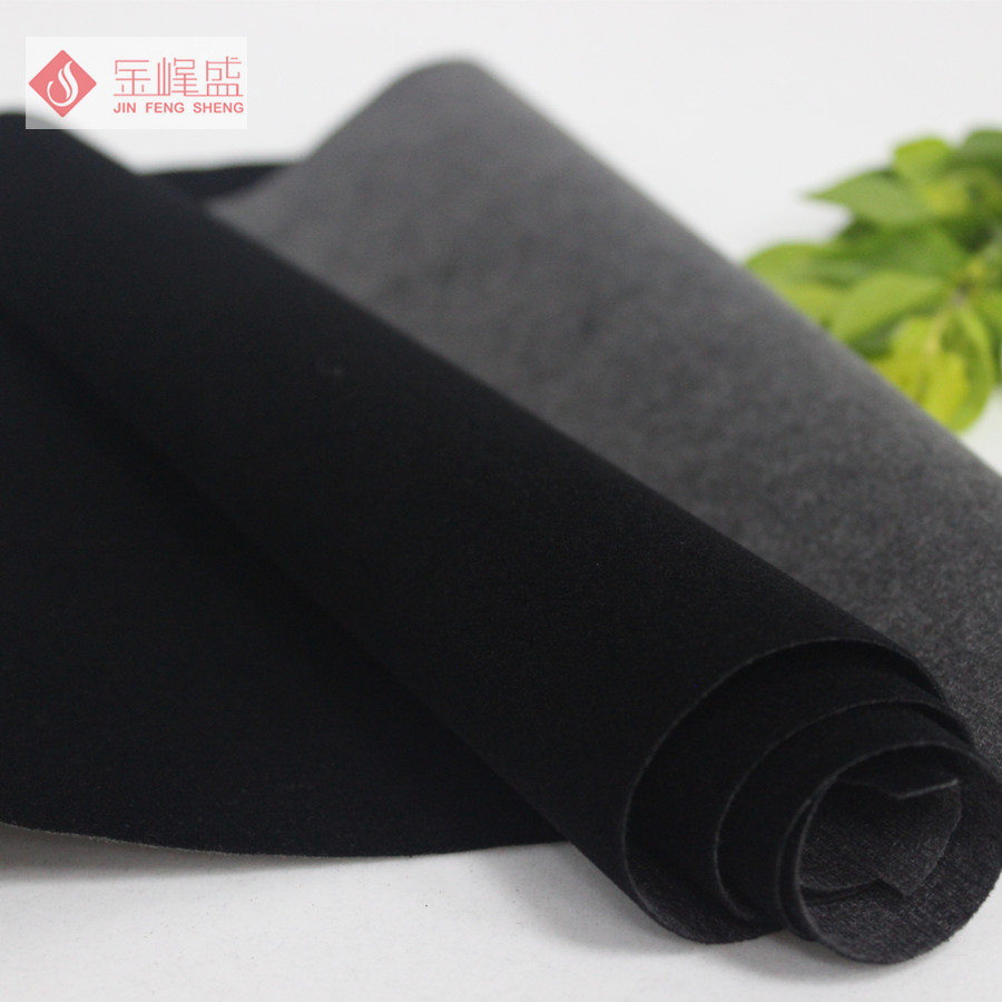黑色水刺短毛絨植絨布，禮品盒絨布