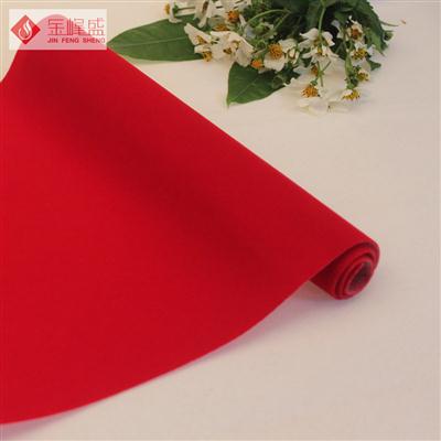 紅色水刺長(cháng)毛植絨布（A01.C1.0028)